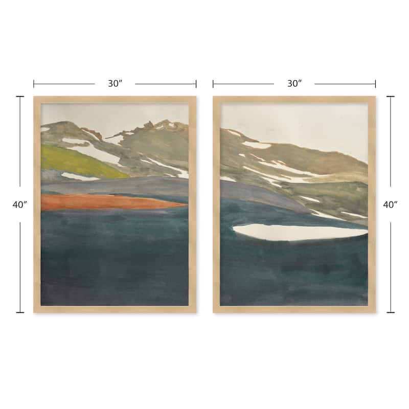"Back To Basecamp 9" Set of Two Framed Textured Wall Art - Multi-Color