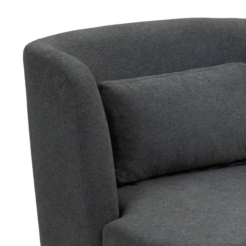 Upholstered Swivel Barrel Accent Chair (Set of 2)