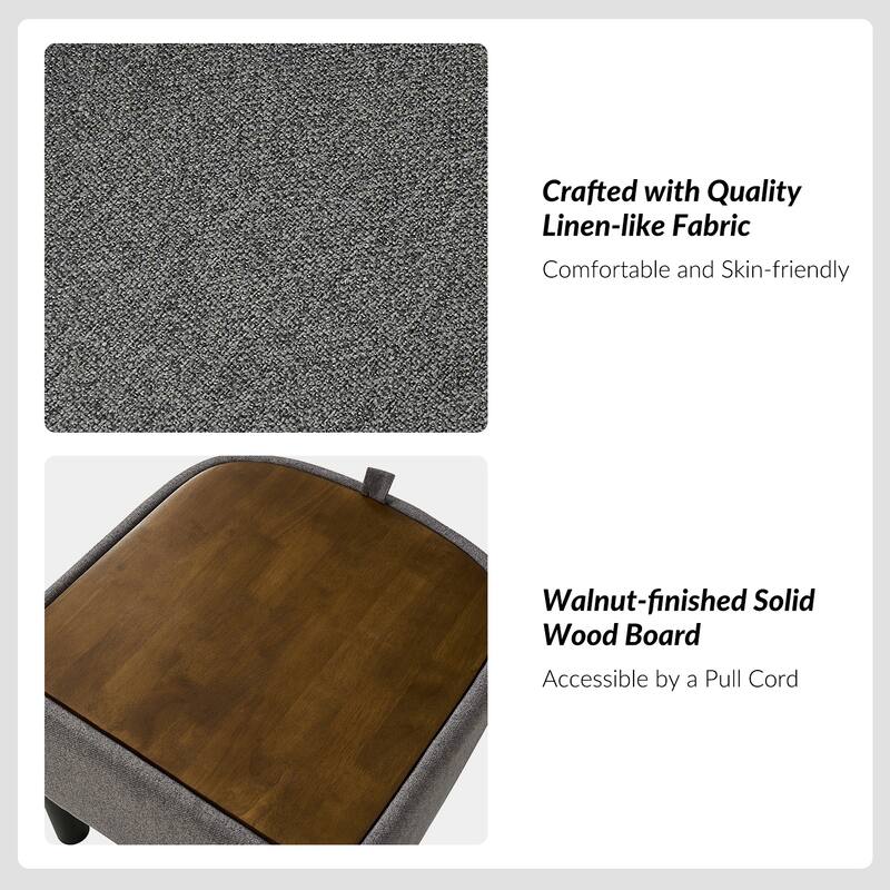 Arturo Modern Upholstered Armchair with Storable Removable Leg Ottoman Set of 2 by HULALA HOME