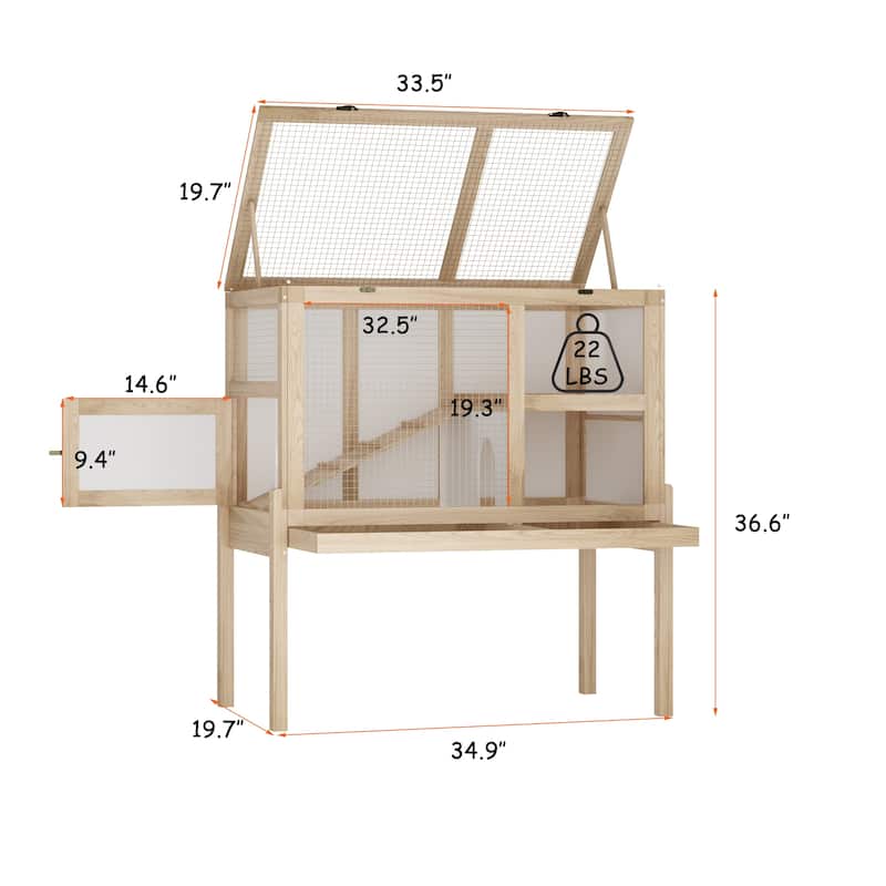Deluxe Wooden Reptile Cage with Dual Levels and Easy Maintenance