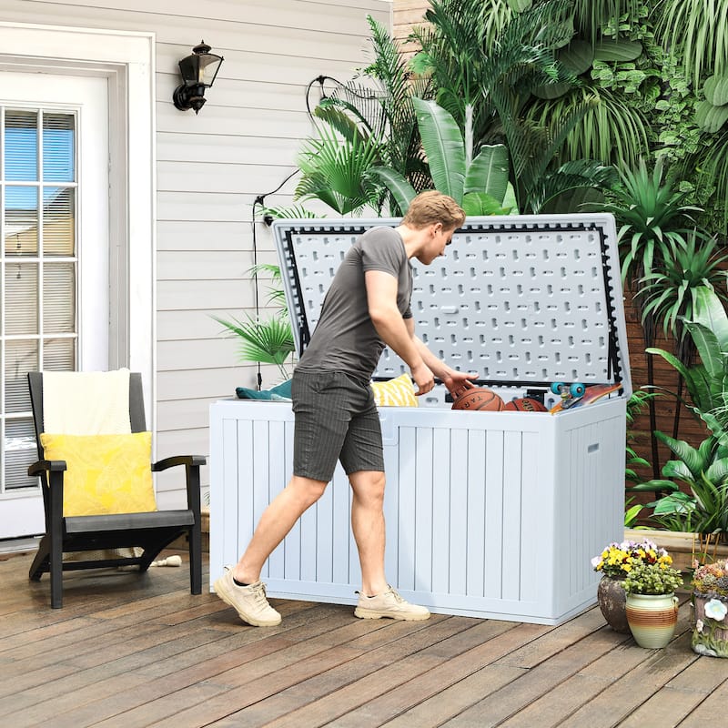 230 Gallon Outdoor Storage Waterproof Deck Box - N/A