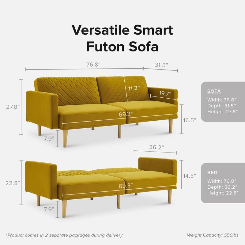 Mopio Chloe Futon Convertible Sofa Sleeper Futon