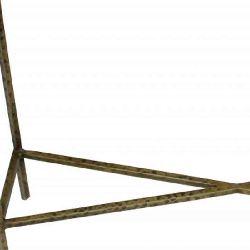 HomeRoots 32" Black and Gold Stone Frame Console Table - 32.00 in. x 24.00 in. x 8.00 in.