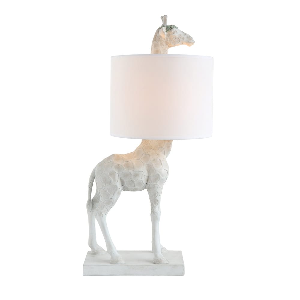 Resin Giraffe Table Lamp with Linen Shade