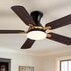 preview thumbnail 4 of 19, Industrial Led Ceiling Fan With Lights And Remote, Modern Black And Gold Flush Mount Ceiling Fan With 5 Blades 42''
