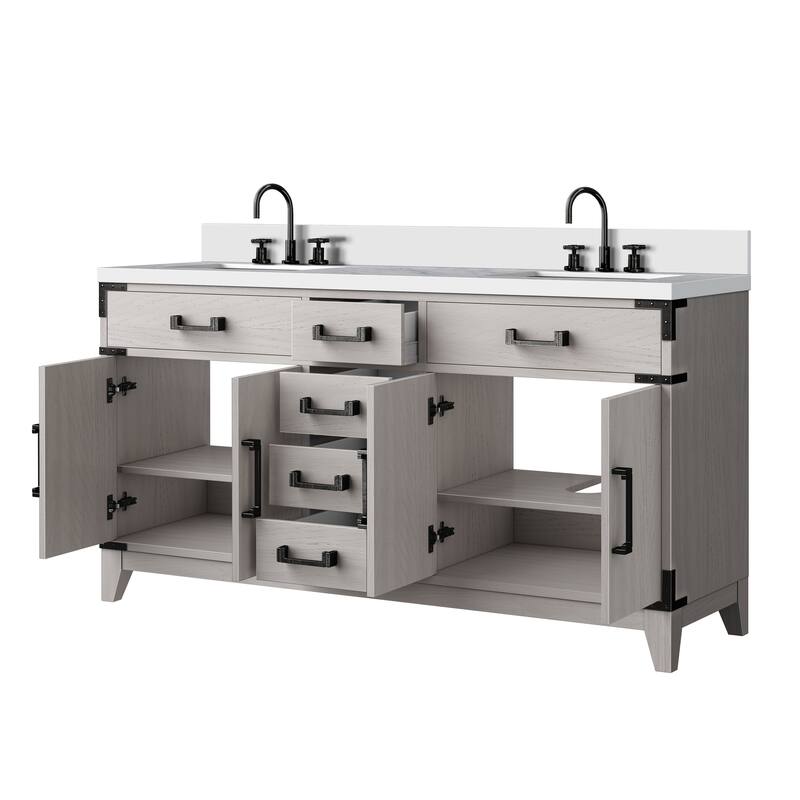 Laurel Bath Vanity Cultured Marble Top, Sink and Faucet