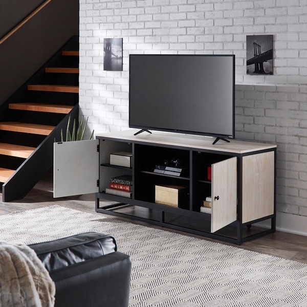 Micah Distressed Finish Black Metal 58-inch TV Stand by iNSPIRE Q Modern. Opens flyout.