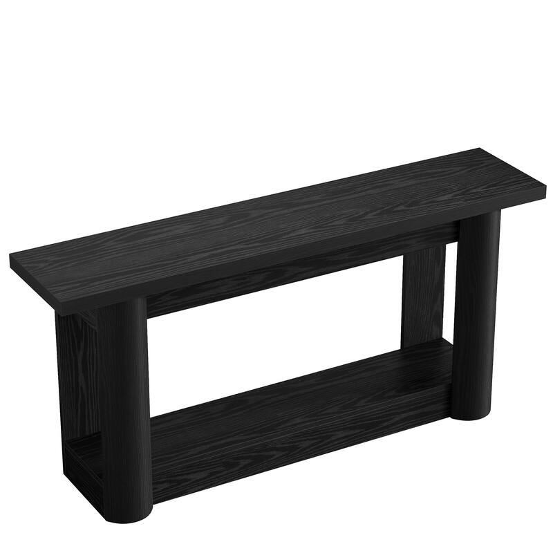63 Inch Entryway Console Table, 2-Tier Sofa Table Behind the Couch