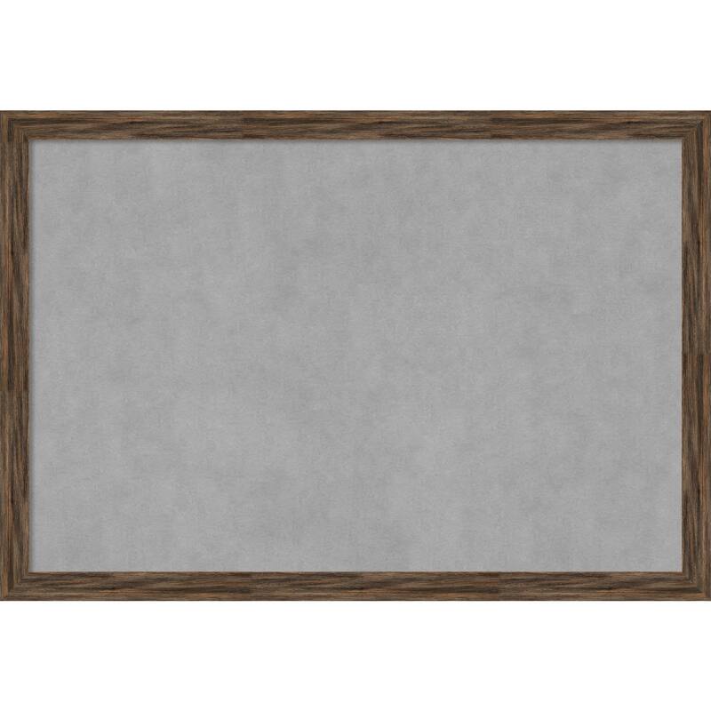 Amanti Art Regis Barnwood Mocha Narrow Framed Magnetic Board