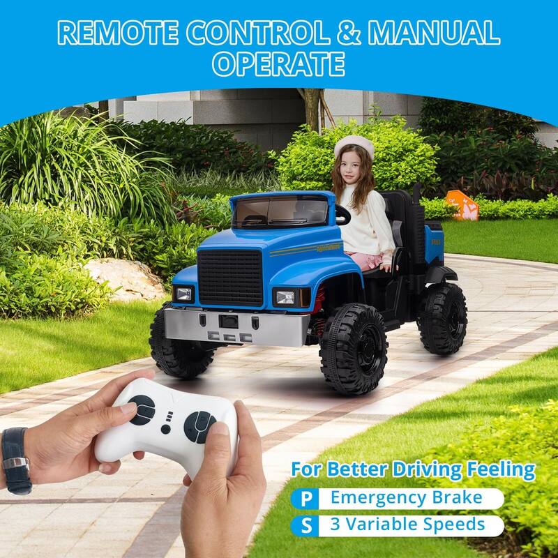 Ride On Car with Remote Control, Electric Utv Vehicles for Kids with Dump Bed