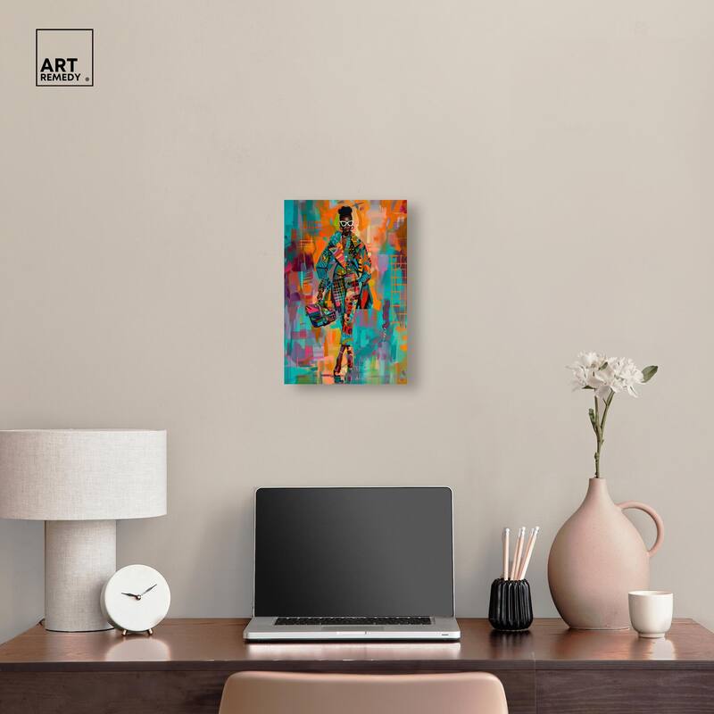 Bold Patchwork Style Canvas by Art Remedy, Gallery Wrapped