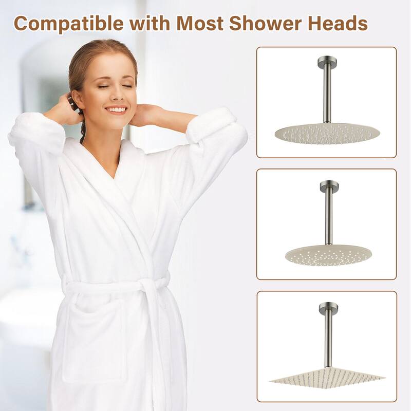 8 in. Round Ceiling Mount Standard Shower Arm and Flange