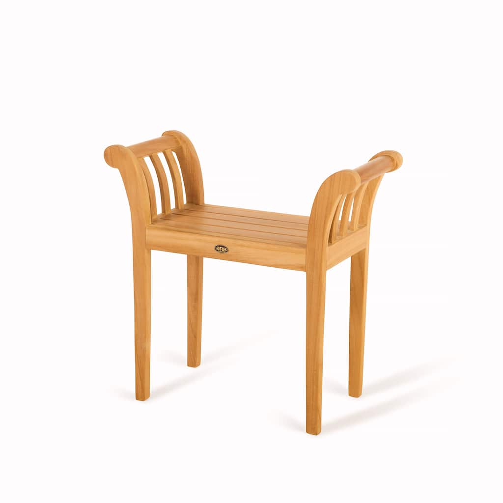 Teak Backless Bench-Stool Empire with Handles