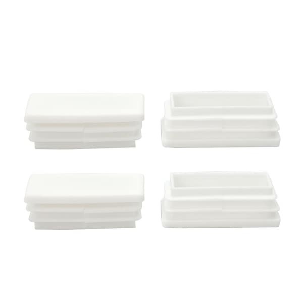4pcs 25 x 50mm Plastic Rectangle Ribbed Tube Inserts End Cover Pad Furniture Chair Table Feet Floor Protector