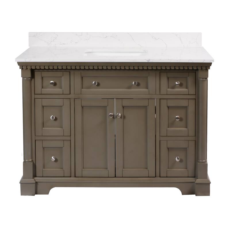 KitchenBathCollection Sydney 48" Bathroom Vanity with Engineered Marble Top