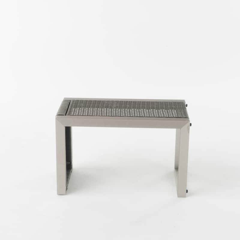 Cape Coral Mesh and Aluminum 3-piece Chaise Lounge with End Table Set by Christopher Knight Home