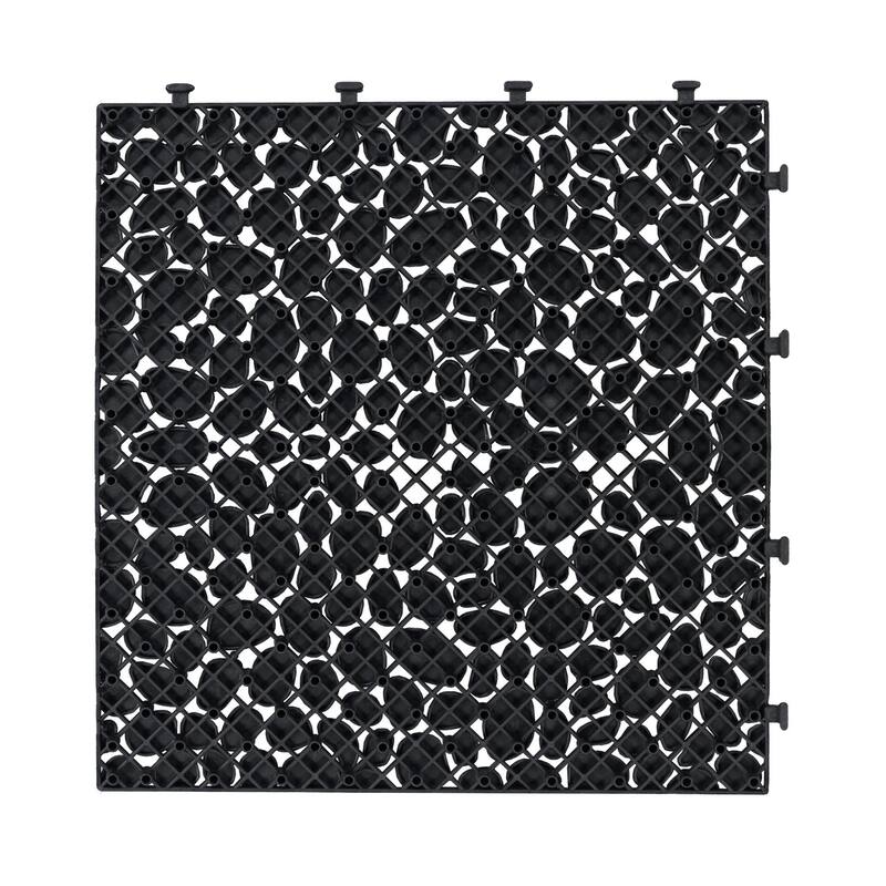 12 x 12 Inch Interlocking Deck Tiles,Bathroom Shower Balcony Porch Weight Capacity Upto 440 LBS,Pebble Stone Pattern Pack of 12