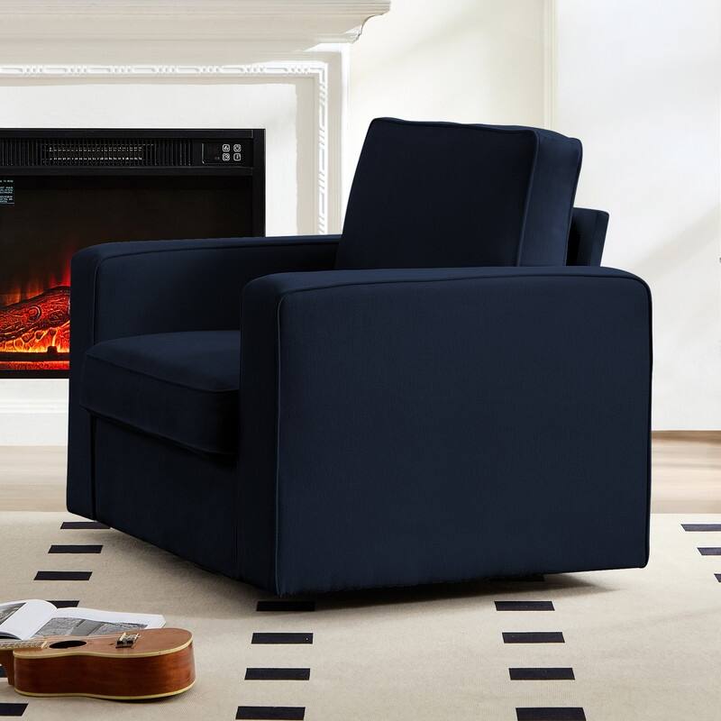 Mixoy Modern 360-degree Accent Swivel Chair,Chenille Upholstered Single Sofa Armchair