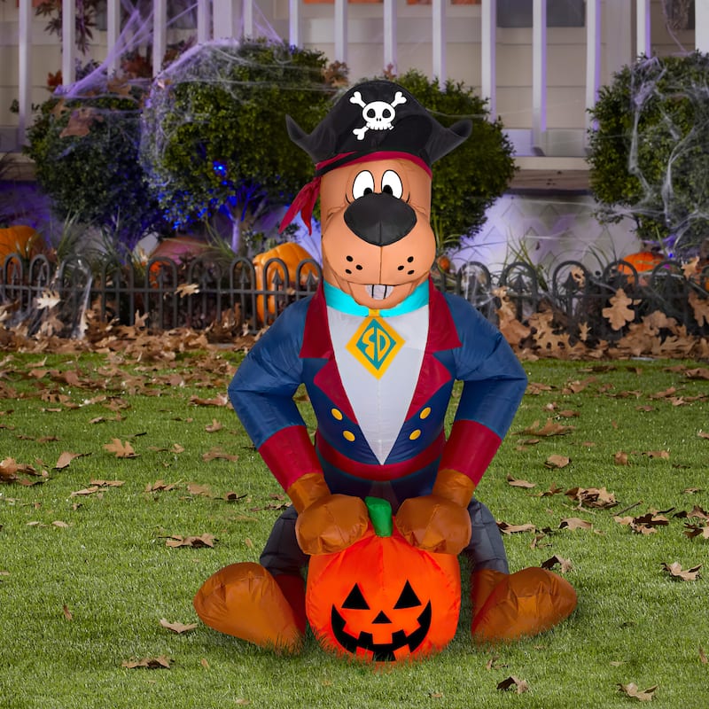 Gemmy Airblown Scooby as Pirate WB, 3 ft Tall, Multicolored