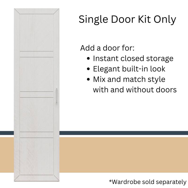 Roomfitters Perry Park Modular Membrane Press Single Door Kit for Closet Units, Ivory Finish
