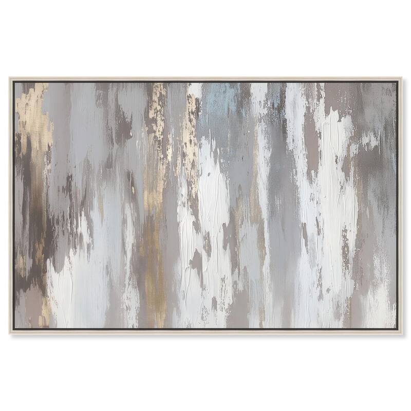 Flooding Gold I Canvas by Art Remedy - Silver - 54" x 36"