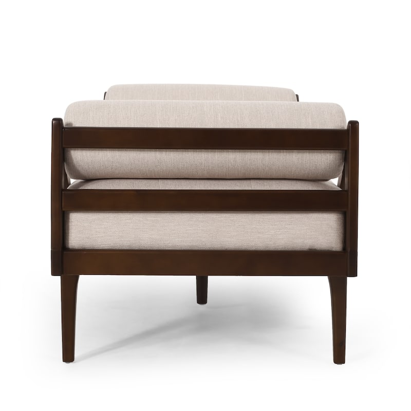 Henry Chaise Lounger with 2 Rolled Bolster Pillows Beige Waffle Stitch