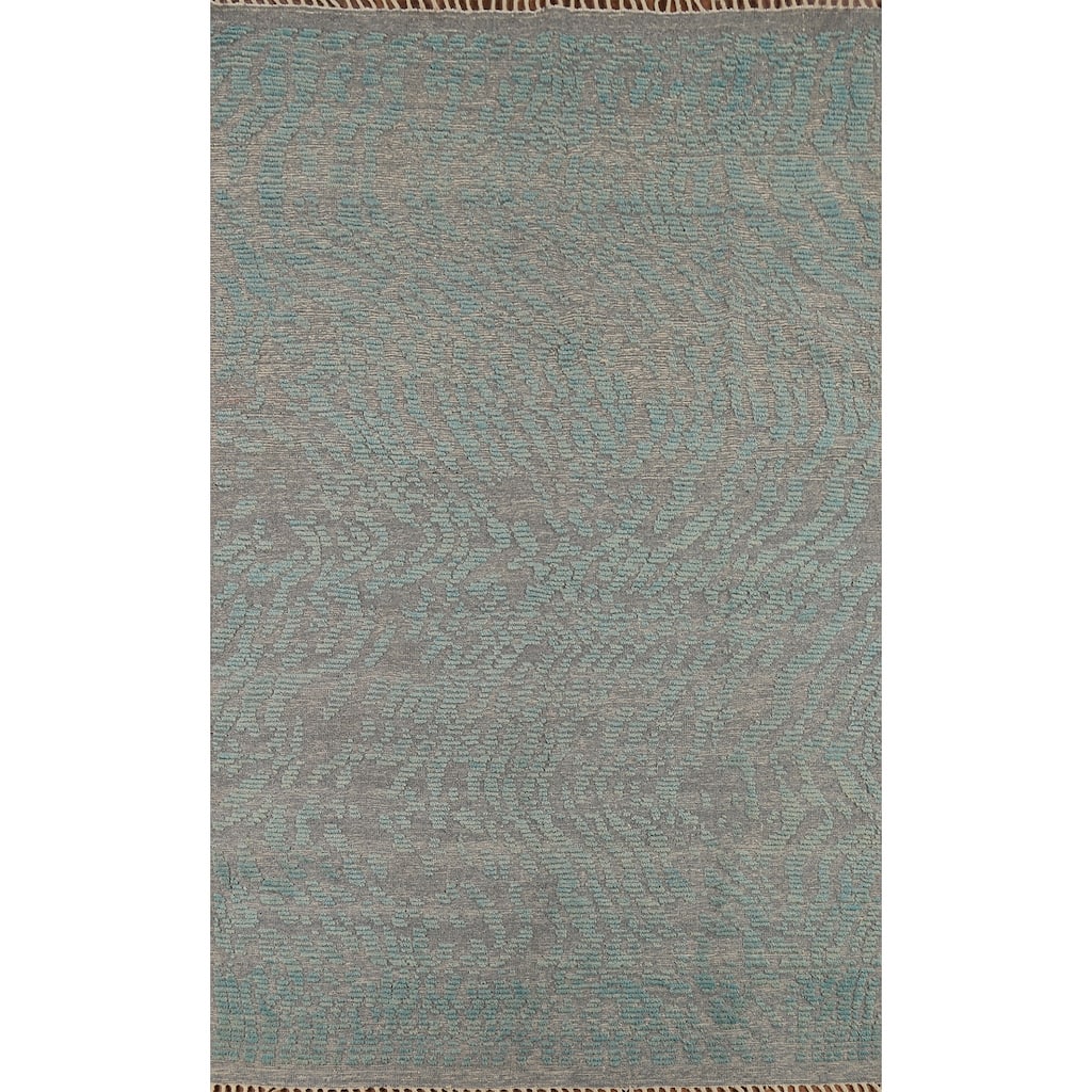 Moroccan Abstract Area Rug Handmade Wool Carpet - 6'0"x 9'1"