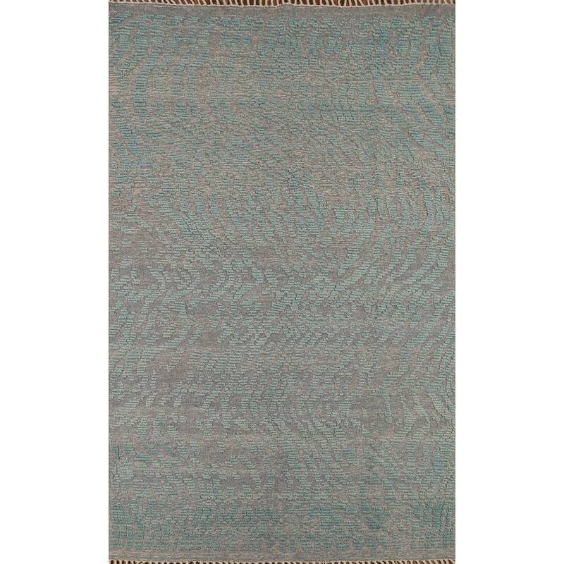 Moroccan Abstract Area Rug Handmade Wool Carpet - 6'0"x 9'1"