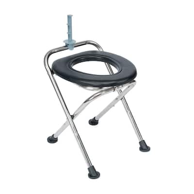 Medical Grade Folding Travel Toilet with Cushioned Seat and Non-Slip Feet - 20"W x 16"D x 19"H