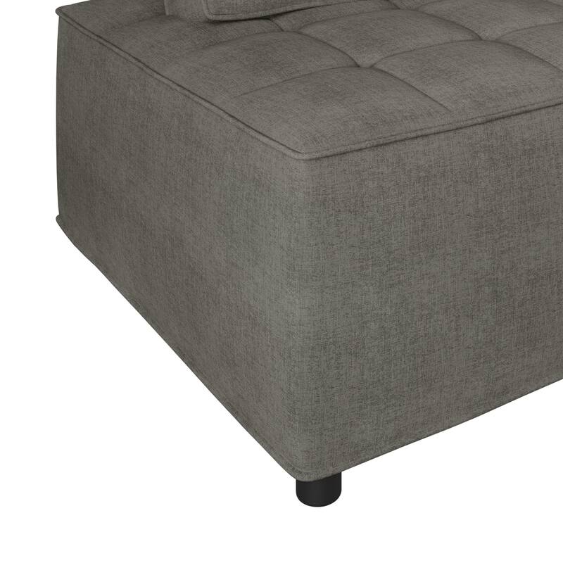 Clayfell Lancy Linen Tufted Square Accent Chair