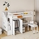 preview thumbnail 21 of 55, Twin Loft Bed with Staircase & Study Station and 5-in-1 Storage, 300lb Capacity