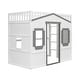 preview thumbnail 17 of 112, Solid Wood House Loft Bed with Window Design and Ladder, Twin/Full Size Playhouse Bed Loft Bed Frame with Guardrail for Kids