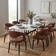preview thumbnail 118 of 131, Elega Modern Sintered Stone Dining Table Modern Trestle Base Powder-Coated Steel Frame Kitchen Table - 47"-71"