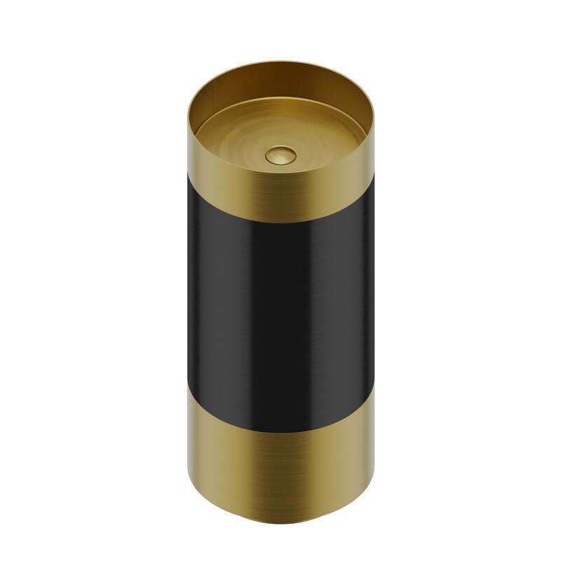 Karran USA CCP300 Cinox 15" Circular Stainless Steel Pedestal Bathroom - Gold / Gunmetal Grey