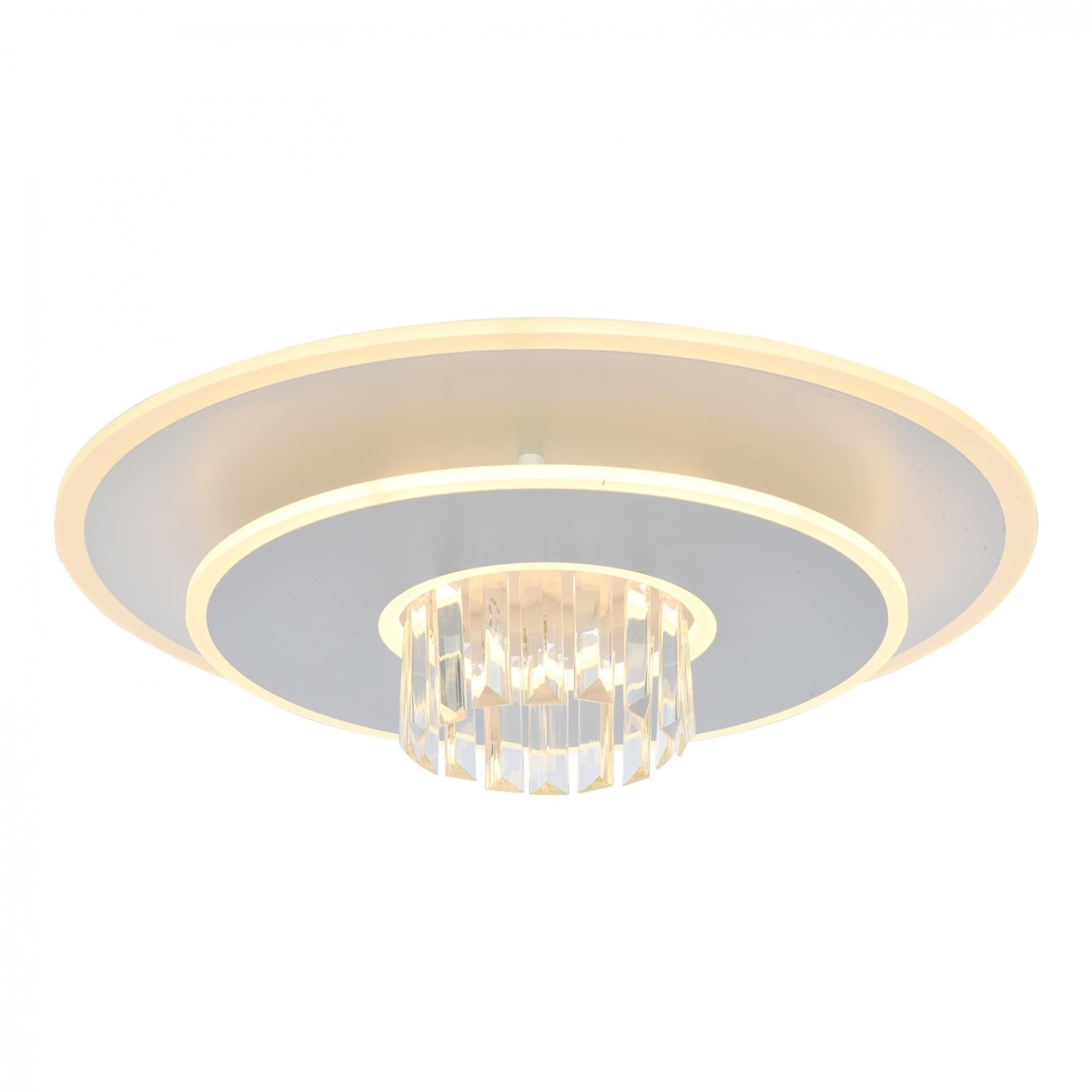 48W LED Flush Mount Ceiling Light With Remote – Dimmable Round Silver Fixture