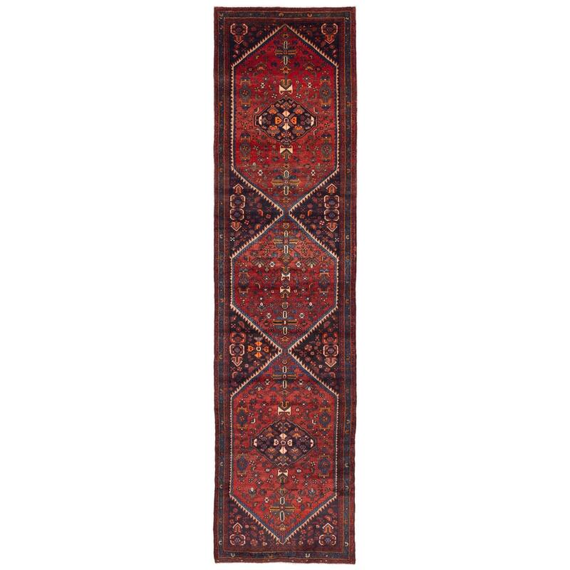 ECARPETGALLERY Hand-knotted Anatolian Vintage Red Wool Rug - 3'10 x 15'0