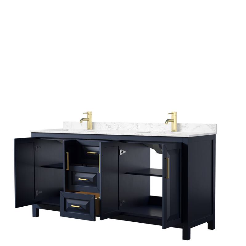 Daria 72 Inch Double Vanity, Cultured Marble Top