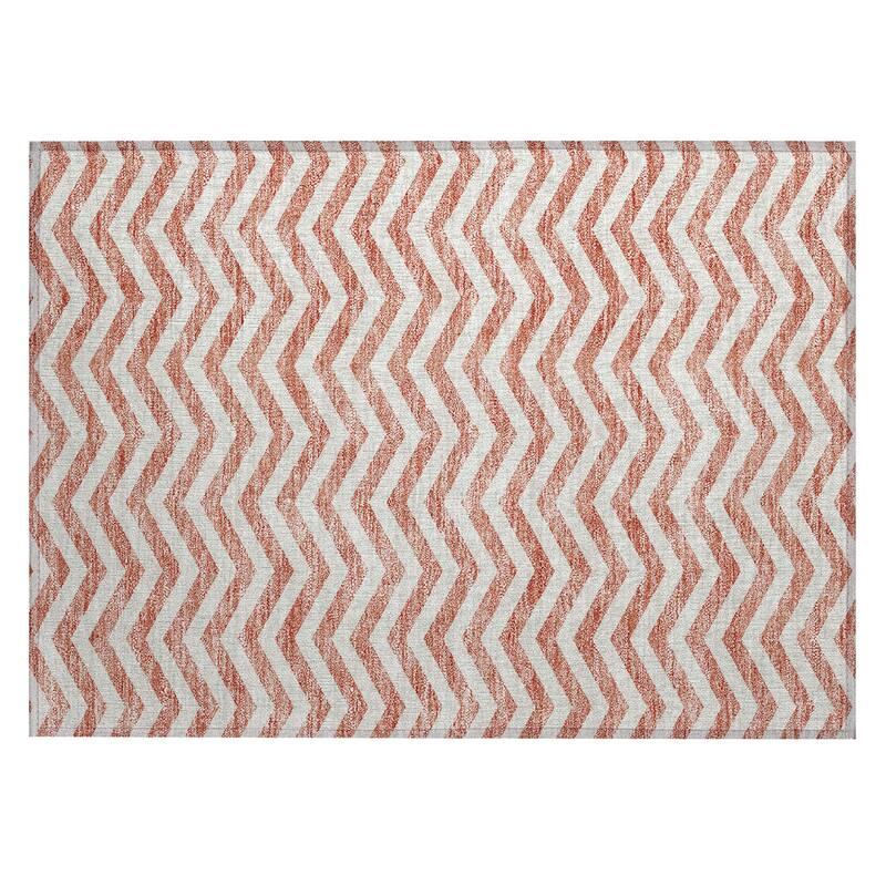 Machine Washable Indoor/ Outdoor Chantille Chevron Stripe Rug