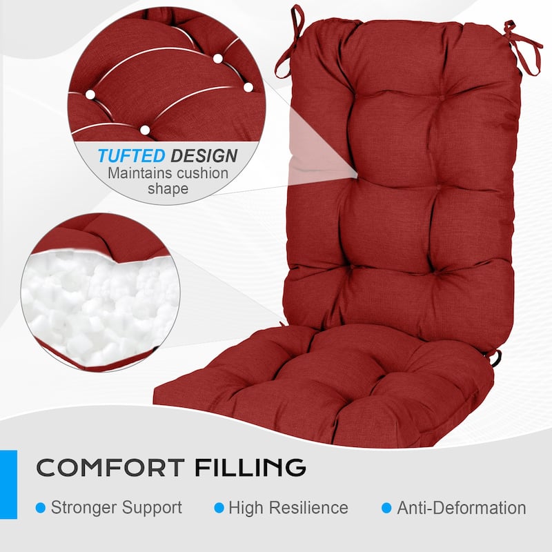 Aoodor Outdoor 42"x 20" x5" Tufted Back Cushions Patio Replacement Chair Cushion, Set of 2