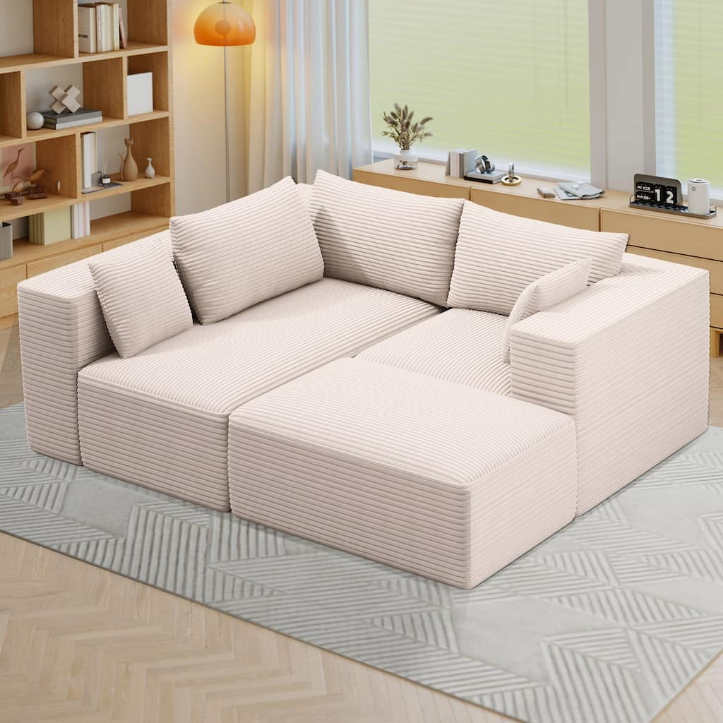 108" Modular Sectional Couch with L-Shape Chaise, Modern Cloud Sectional Sofa with Deep Seat