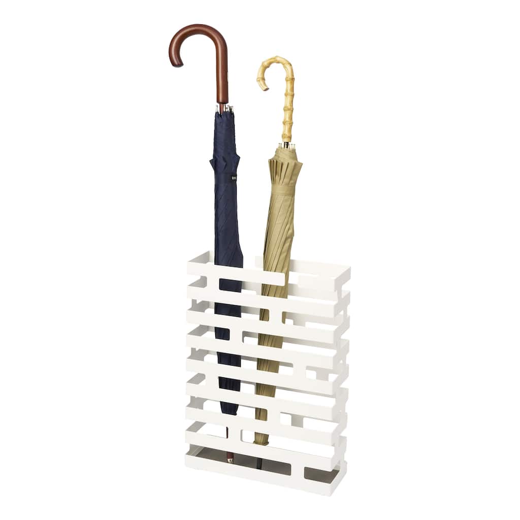 Yamazaki Home Umbrella Stand - Two Styles, Steel, Rectangle, Holds 8 umbrellas - L 3.94 x W 11.81 x H 16.93 inches