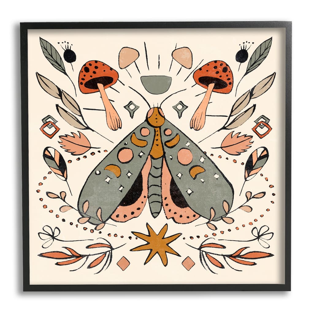 Stupell Cottagecore Botanicals Pattern Framed Giclee Art Design by Melissa Wang
