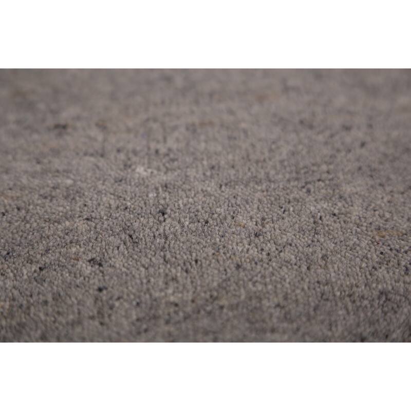 Gabbeh Oriental Area Rug Hand-Knotted Tribal Grey Wool Carpet - 5'8" x 7'7"