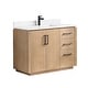 preview thumbnail 39 of 138, San Single Bath Vanity with Composite Stone Top without Mirror 42in. - Fir Wood Brown