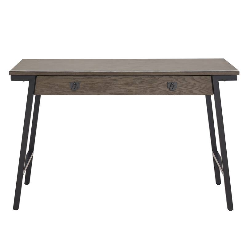 Vogue Computer Desk - Modern Office Desk 48"L - Small Space Workstation - Gray & Black Finish