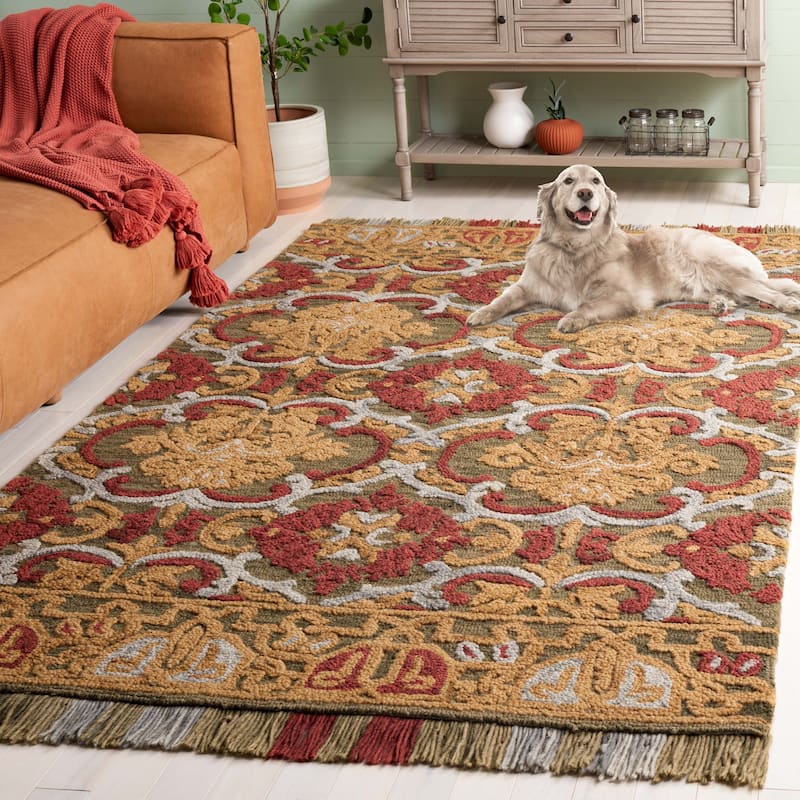 SAFAVIEH Handmade Blossom Parthenia Floral Wool Rug