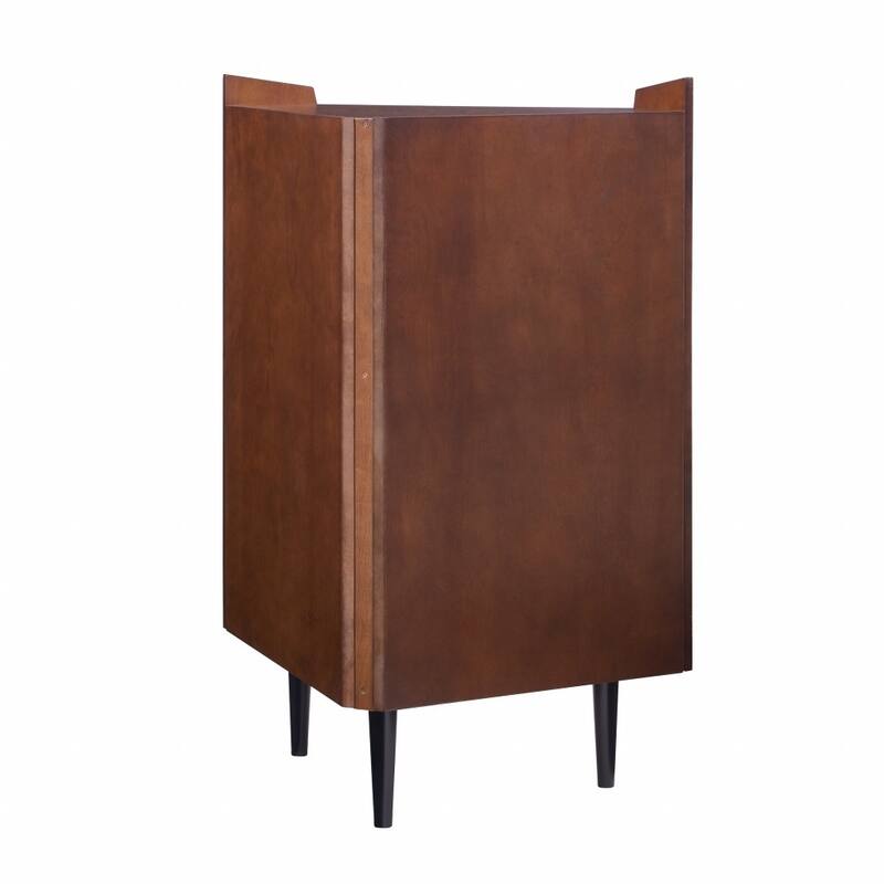 HomeRoots Cosmo Brown and Black Corner Bar Cabinet