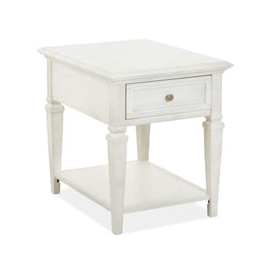 Magnussen Home Newport Alabaster Rectangular End Table - 20''W x 26''D x 24''H