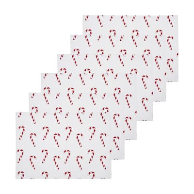Candy Cane Wishes Placemats Set of 6, 14" x 20"
