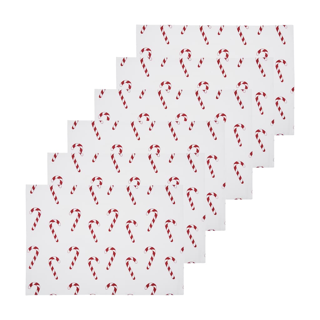 Candy Cane Wishes Placemat Set 6